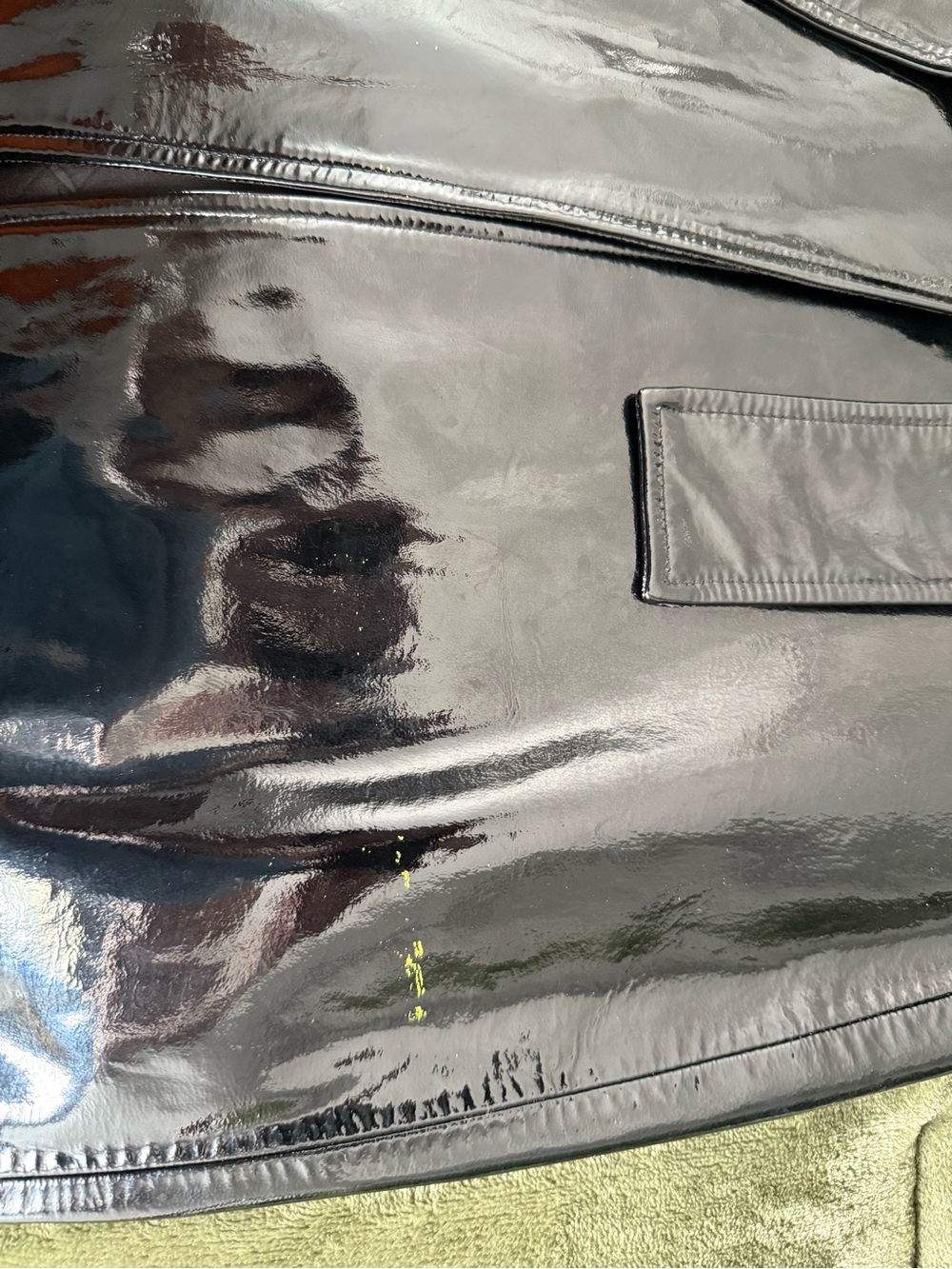 Vintage Valentino Coat- Black Patent Leather Trench- Glossy/Luxe Statement Piece - Picture 10 of 10